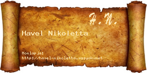 Havel Nikoletta névjegykártya